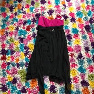 Two tone black and fuchsia dress